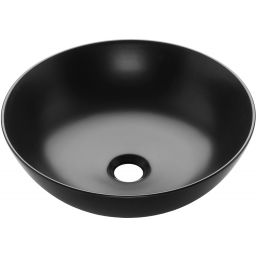 Invena Tinos umywalka 39,5 cm nablatowa okrągła czarny półmat CE-43-005