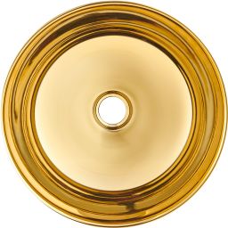 Invena Tinos umywalka 39,5 cm nablatowa okrągła czarny/złoty CE-43-027