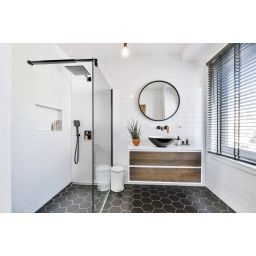 Invena Tinos umywalka 39,5 cm nablatowa okrągła czarny/biały CE-43-041