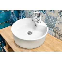 Invena Granada umywalka 47 cm nablatowa okrągła biała CE-45-001