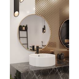 Invena Granada umywalka 47 cm nablatowa okrągła biała CE-45-001