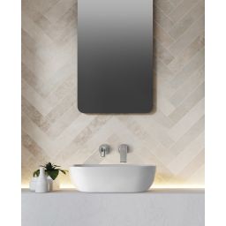 Invena Vitoria umywalka 45,5x32 cm nablatowa prostokątna biała CE-48-001