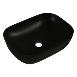 Invena Vitoria umywalka 45,5x32 cm prostokątna nablatowa czarny mat CE-48-005