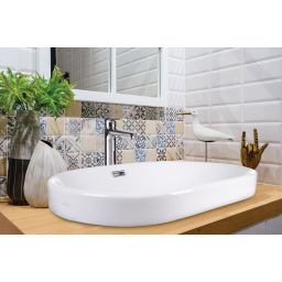 Invena Egina umywalka 60x40 cm wpuszczana owalna biała CE-52-060