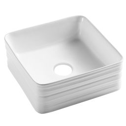 Invena Akte umywalka 38x38 cm kwadratowa biały połysk CE-54-K01