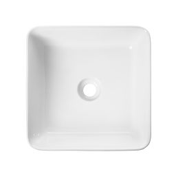 Invena Akte umywalka 38x38 cm kwadratowa biały połysk CE-54-K01