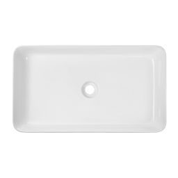 Invena Akte umywalka 66x38 cm nablatowa prostokątna biały połysk CE-54-P01