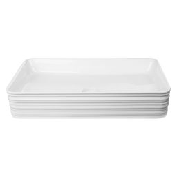 Invena Akte umywalka 66x38 cm nablatowa prostokątna biały połysk CE-54-P01