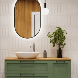 Invena Trigono umywalka 50x40.5 cm nablatowa biała CE-58-001-W