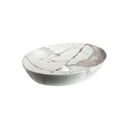 Invena Kafe umywalka 62x42 cm owalna nablatowa beż/brąz mat marmur CE62721