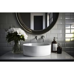 Invena Glamour umywalka 37x37 cm okrągła nablatowa biała CE-63-001