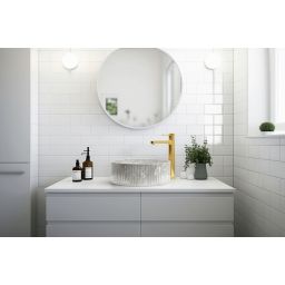 Invena Glamour umywalka 37x37 cm okrągła nablatowa szary/kamień CE-63-703