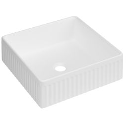 Invena Glamour umywalka 36,5x36,5 cm kwadratowa nablatowa biała CE-63-K01