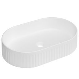 Invena Glamour umywalka 50x32 cm owalna nablatowa biała CE-63-W01