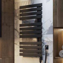 Instal Projekt Pop Star Electro grzejnik elektryczny 119x50 cm czarny mat POPSE-50/120C31+GH-06C2