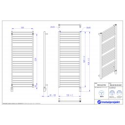 Instal Projekt Piko Electro grzejnik elektryczny 132,9x53 cm czarny mat PIKE-50/130C31+GH-06C2