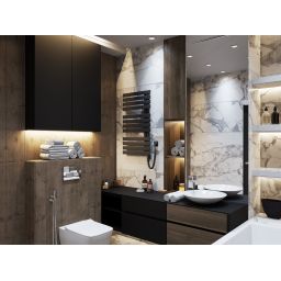 Instal Projekt Pop Star Electro grzejnik elektryczny 119x50 cm czarny mat POPSE-50/120C31+GH-06C2