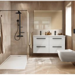 Ideal Standard Alu+ zestaw prysznicowy ścienny termostatyczny z deszczownicą czarny BD583XG