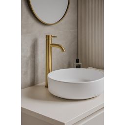 JTP Vos bateria umywalkowa stojąca wysoka złoty szczotkowany 23009ABBR