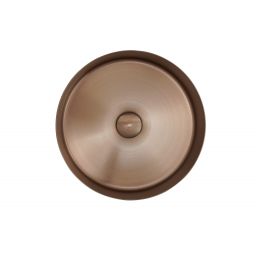 JTP Vos umywalka z korkiem 36x36 cm okrągła nablatowa brąz szczotkowany 21CTR360BRZ