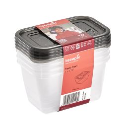 Keeeper Fredo Fresh pojemniki na żywność (4 szt) zestaw przezroczysty-szary 3067382700000