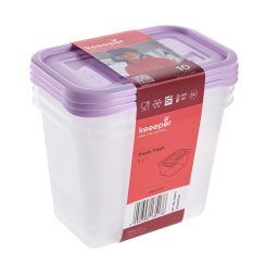 Keeeper Fredo Fresh pojemniki na żywność (3 szt) zestaw przezroczysty-fioletowy 3067452500000