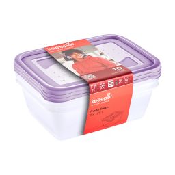 Keeeper Fredo Fresh pojemniki na żywność (3 szt) przezroczysty-fioletowy 3067552500000