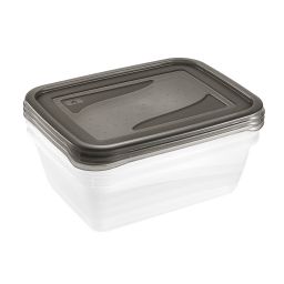 Keeeper Fredo Fresh zestaw pojemniki na żywność (3 szt) przezroczysty-szary 3067582700000