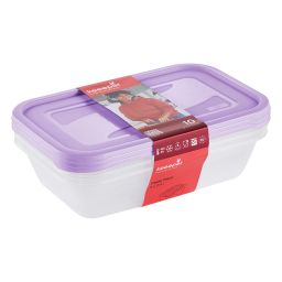 Keeeper Fredo Fresh pojemniki na żywność (3 szt) zestaw przezroczysty-fioletowy 3067952500000
