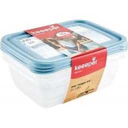 Keeeper Magic Ice zestaw pojemników do przechowywania 20,5x15,5x6,5 cm przezroczysty-niebieski 3005268028600