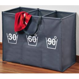 Kesper kosz na bieliznę i pranie 75x60x38 cm do sortowania 3 kieszenie poliester 89170