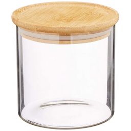 Kesper pojemnik do przechowywania 10x10 cm z pokrywą szkło/bambus 38008
