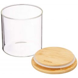 Kesper pojemnik do przechowywania 10x10 cm z pokrywą szkło/bambus 38008
