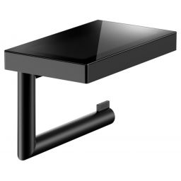 Keuco Reva uchwyt na papier toaletowy z półką czarny mat 12873379000