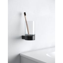 Keuco Black Selection kubek szklany z uchwytem czarny mat 14950379000