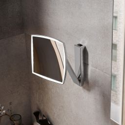 Keuco iLook Move lusterko kosmetyczne 20x20 cm kwadratowe z oświetleniem chrom 17613019004