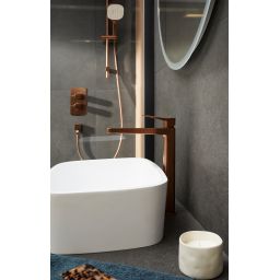 KFA Armatura Malaga Rose Gold bateria umywalkowa stojąca wysoka różowe złoto szczotkowane 4522-712-34