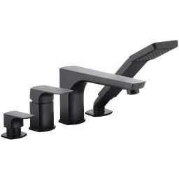 KFA Armatura Mokait Black bateria wannowo-prysznicowa stojąca 4-otworowa czarny mat 5535-210-81