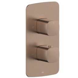 KFA Armatura Malaga Rose Gold bateria prysznicowa podtynkowa termostatyczna różowe złoto szczotkowane 5759-001-34