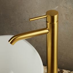 KFA Armatura Moza Gold bateria umywalkowa stojąca wysoka złoty szczotkowany 5032-612-31