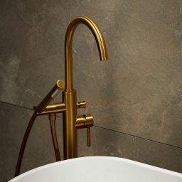 KFA Armatura Moza Gold bateria wannowo-prysznicowa wolnostojąca złoty szczotkowany 5035-510-31