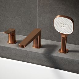 KFA Armatura Malaga Rose Gold bateria wannowo-prysznicowa nawannowa różowe złoto szczotkowane 4525-210-34