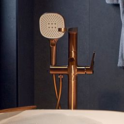 KFA Armatura Malaga Rose Gold bateria wannowo-prysznicowa wolnostojąca różowe złoto szczotkowane 4525-510-34