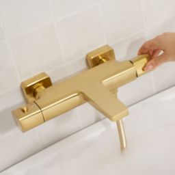 KFA Armatura Malaga Brushed Light Gold  bateria wannowo-prysznicowa ścienna termostatyczna złoto szczotkowane 5754-010-31