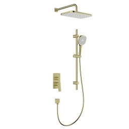 KFA Armatura Malaga zestaw prysznicowy podtynkowy z deszczownicą złoty szczotkowany 4529-301-31