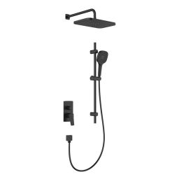 KFA Armatura Malaga Black zestaw prysznicowy podtynkowy z deszczownicą czarny 4529-301-81
