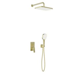 KFA Armatura Malaga zestaw prysznicowy podtynkowy z deszczownicą złoty szczotkowany 4529-501-31