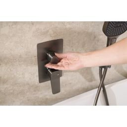 KFA Armatura Malaga Gun Metal Grey zestaw prysznicowy podtynkowy z deszczownicą szary 4529-501-61