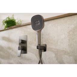 KFA Armatura Malaga Gun Metal Grey zestaw prysznicowy podtynkowy z deszczownicą szary 4529-501-61