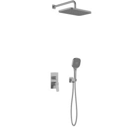 KFA Armatura Malaga Gun Metal Grey zestaw prysznicowy podtynkowy z deszczownicą szary 4529-501-61